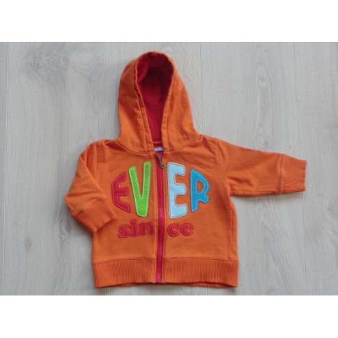 Hema sweatvest hoodie oranje ever since maat 68