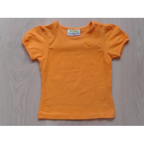 Babies T-shirt oranje hart maat 74
