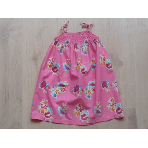 Kiddy Girl zomerjurk katoen roze bloemen maat 104