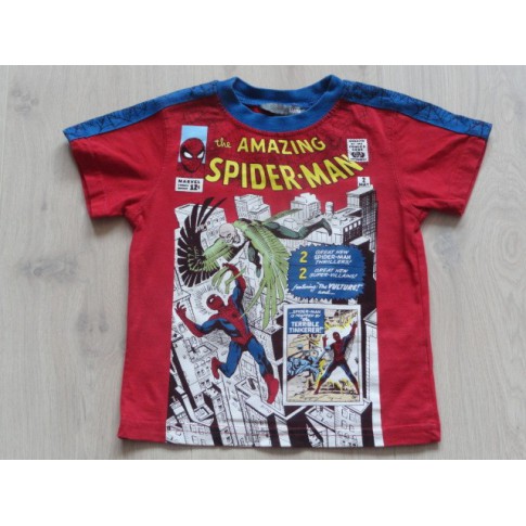H&M Marvel T-shirt rood blauw spiderman maat 92