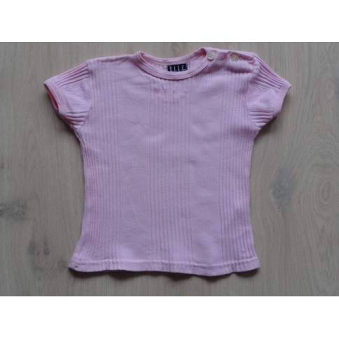 Elle T-shirt roze streep maat 68