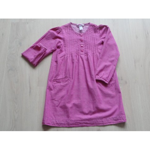 H&M jurk/ tuniek roze "hartvormige knoopjes" mt 122