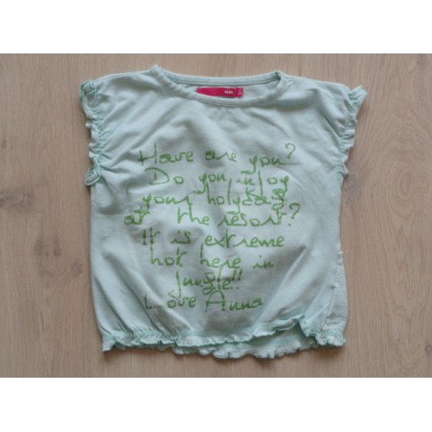 Name it T-shirt mintgroen groen tekst maat 104