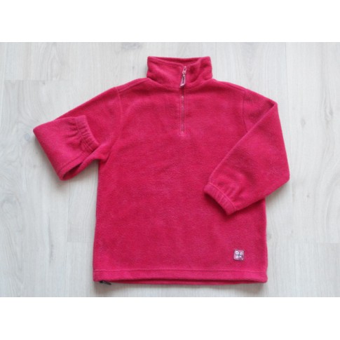 Trui Sweater fleece rood rits maat 128 - 134