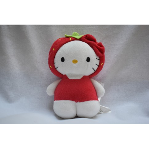 Australische persoon Versterker Dapper H&M Hello Kitty knuffel velours wit rood aardbei 18 cm