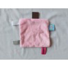 Snoozebaby knuffeldoekje labeldoekje velours katoen roze Jij & je kinderen 15 cm
