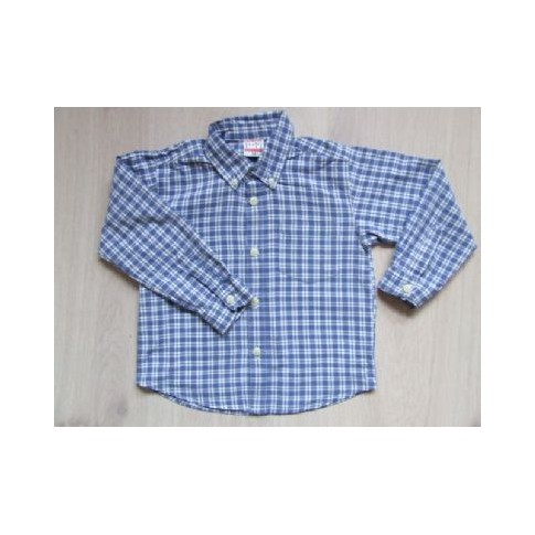H&M blauw geblokte blouse mt 98