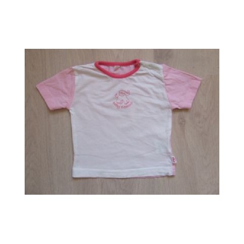 Roze/witte t-shirt "baby elephant" mt. 62