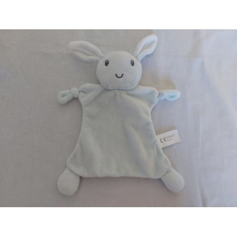 Evora Bambino knuffeldoek tuttel velours mintgroen wit konijn 21 x 23 cm