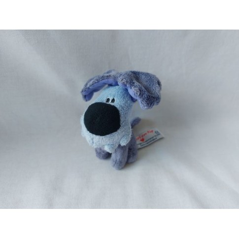 Woezel en Pip knuffel Woezel velours blauw 8 cm