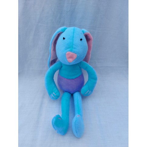 Jumbo knuffel konijn velours blauw paars roze 30 cm